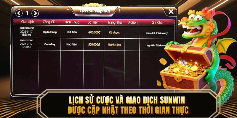 Lịch sử cược và giao dịch SUNWIN được cập nhật theo thời gian thực